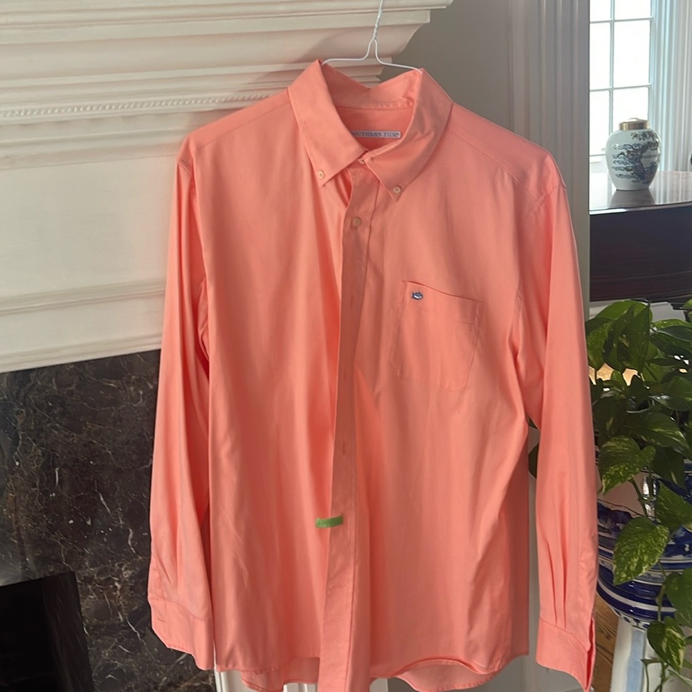 Southern Tide orange button down